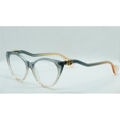 Gucci Oprawa okularowa damska GG1013O 002 - niebieski, brzoskwiniowy