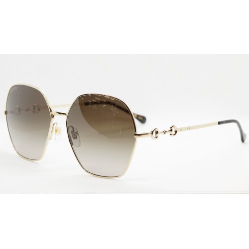 Gucci Okulary przeciwsłoneczne damskie GG1335S 002 - złoty, brązowy, filtr UV400