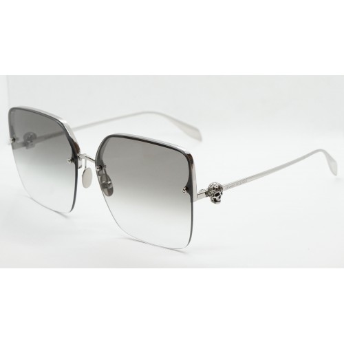 Alexander McQueen Okulary przeciwsłoneczne damskie AM0271S 001 - srebrny, filtr UV 400