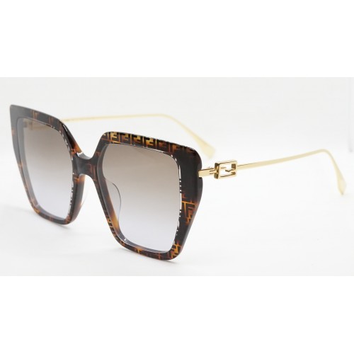 Fendi Okulary przeciwsłoneczne damskie FE40012U 55F - szylkret, złoty, filtr UV 400
