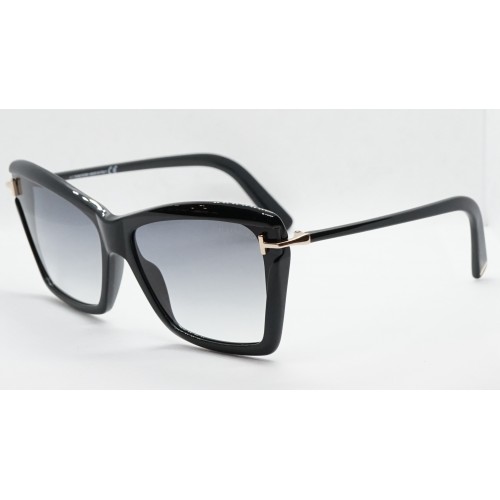 Tom Ford Okulary przeciwsłoneczne damskie Leah TF849 01B - czarny, filtr UV 400