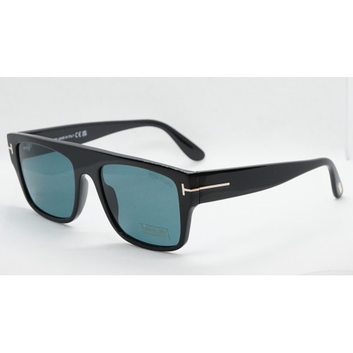 Tom Ford Okulary przeciwsłoneczne unisex Dunning-02 FT 907 01V  - czarny, filtr UV400