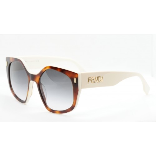 Fendi Okulary przeciwsłoneczne damskie FE40017I 53B - brązowy, ecru, filtr UV 400