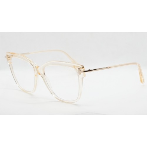 Tom Ford Oprawa okularowa damska TF5704-B 042- brzoskwiniowy , transparentny