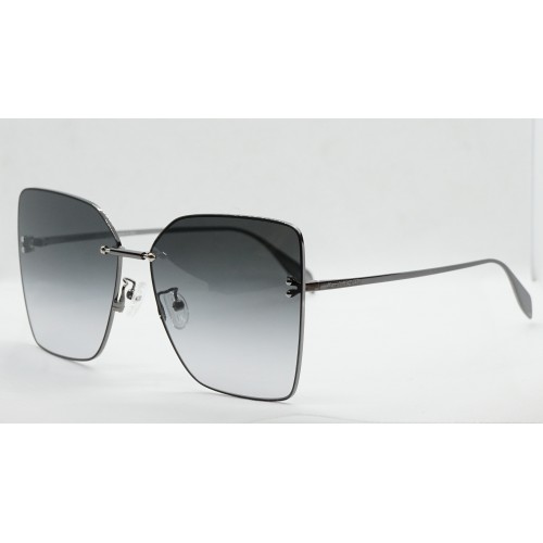 Alexander McQueen Okulary przeciwsłoneczne damskie AM0342S 001 - stalowy, filtr UV 400