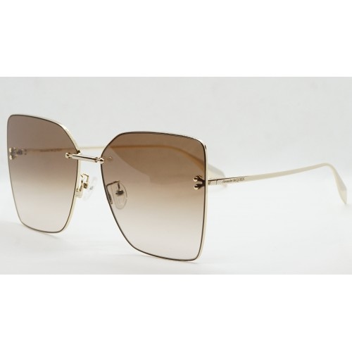 Alexander McQueen Okulary przeciwsłoneczne damskie AM0342S 002 - złoty, filtr UV 400