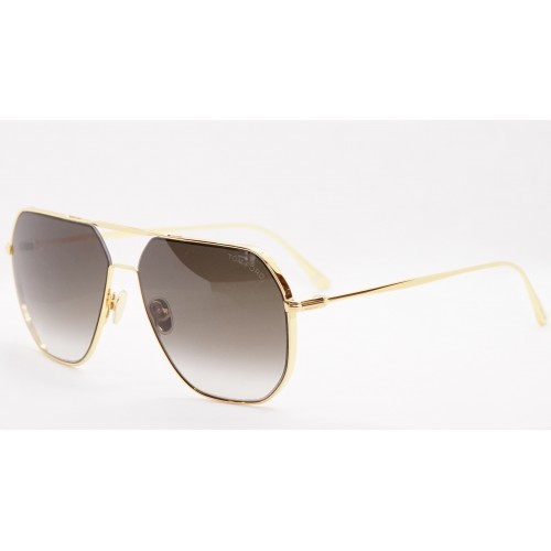 Tom Ford Okulary przeciwsłoneczne unisex FT0852/S 30B - złoty, brązowy, filtr UV400