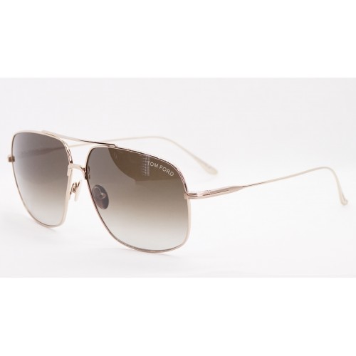 Tom Ford Okulary przeciwsłoneczne unisex FT0746/S 28K - złoty, brązowy, filtr UV400