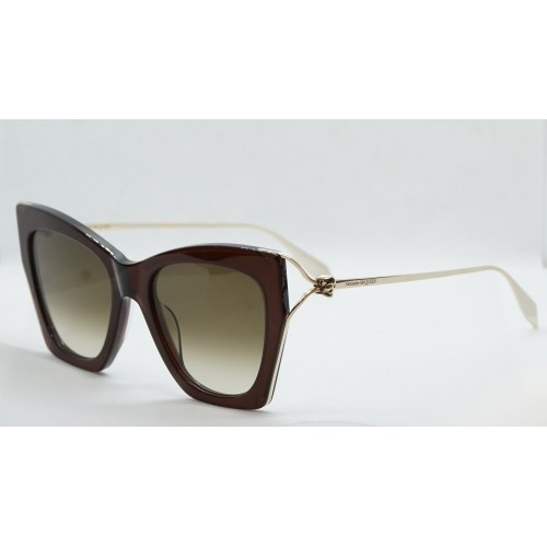 Alexander McQueen Okulary przeciwsłoneczne damskie AM0375S 002 - szylkret, filtr UV 400