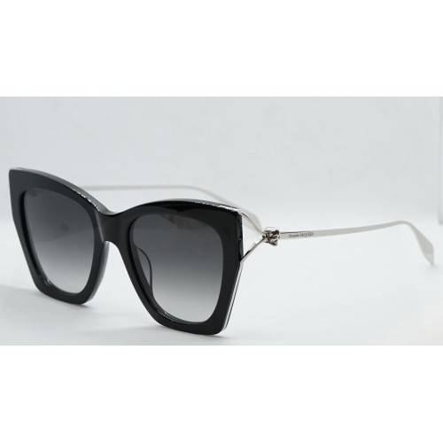 Alexander McQueen Okulary przeciwsłoneczne damskie AM0375S 001 - czarny, filtr UV 400